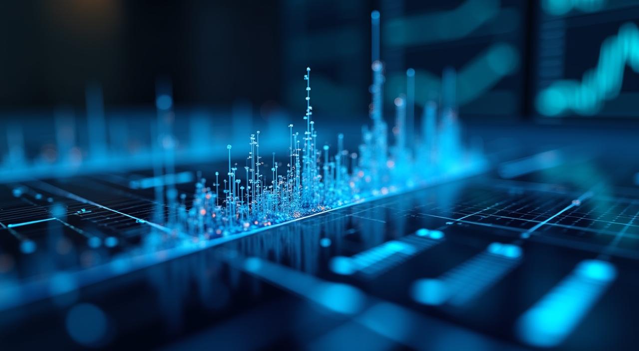 Data visualization dashboard showing predictive growth curves and neural networks